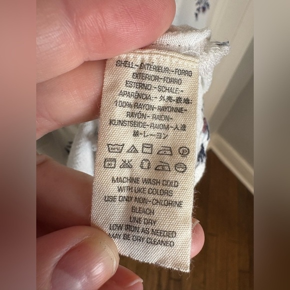 Free People Tree Swing Sleeveless Tunic Dress | White & Blue Floral | Women’s S - Picture 12 of 12